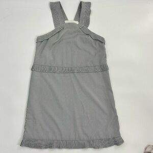 Sugar+ Lips Grey and‎ White Stripe Sleeveless Ruffle Preppy Old Money Dress